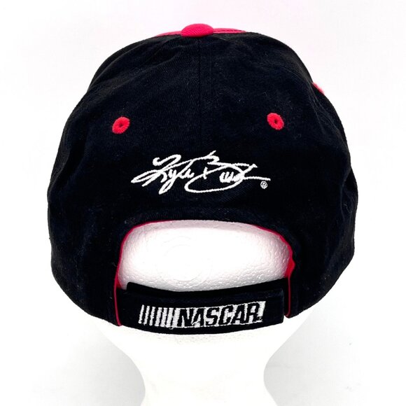 Kyle Busch #18 NASCAR M&Ms Joe Gibbs Racing Cap Hat 2016 Adjustable Red Black - Picture 6 of 12